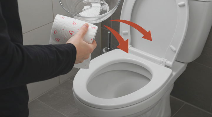 Klopapier in Essig tauchen und in die Toilette stecken: Dieser Trick ist genial!
